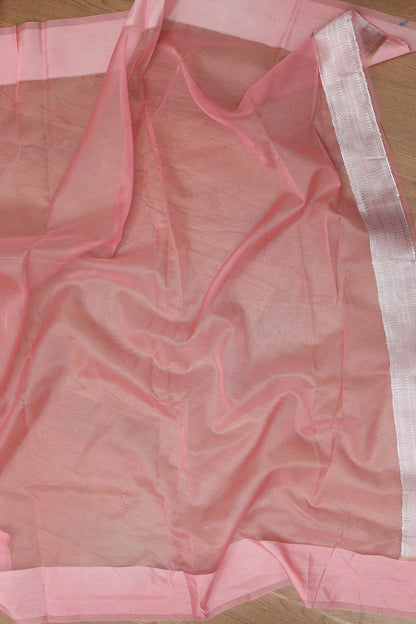 Elegant Pink Banarasi Organza Silk Sona Roopa Saree - Luxurion World