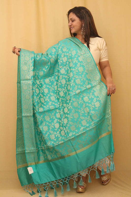 Blue Banarasi Silk Dupatta