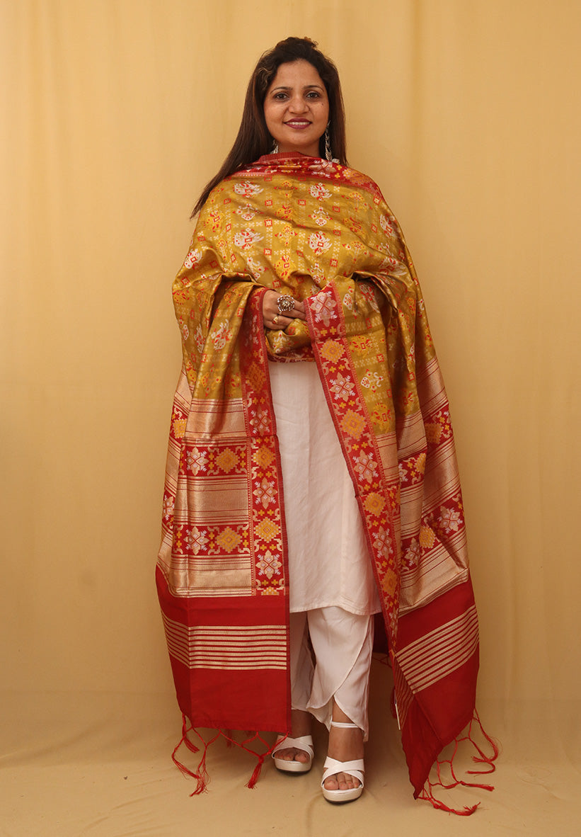 Yellow Patola Silk Dupatta