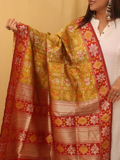 Yellow Patola Silk Dupatta