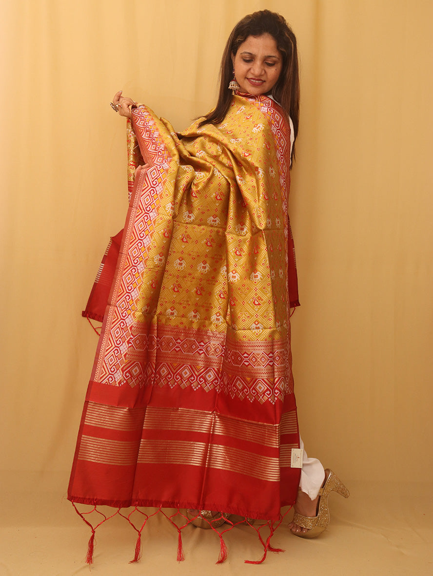 Yellow Patola Silk Dupatta