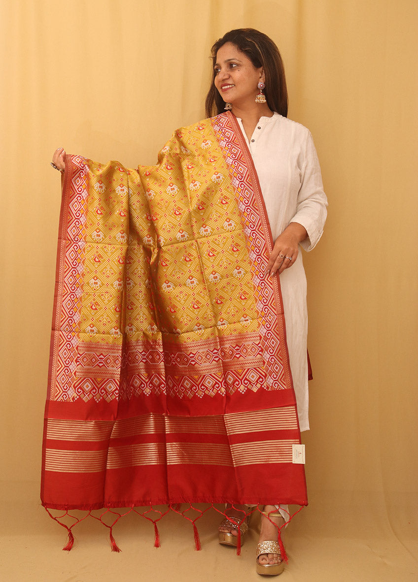 Yellow Patola Silk Dupatta