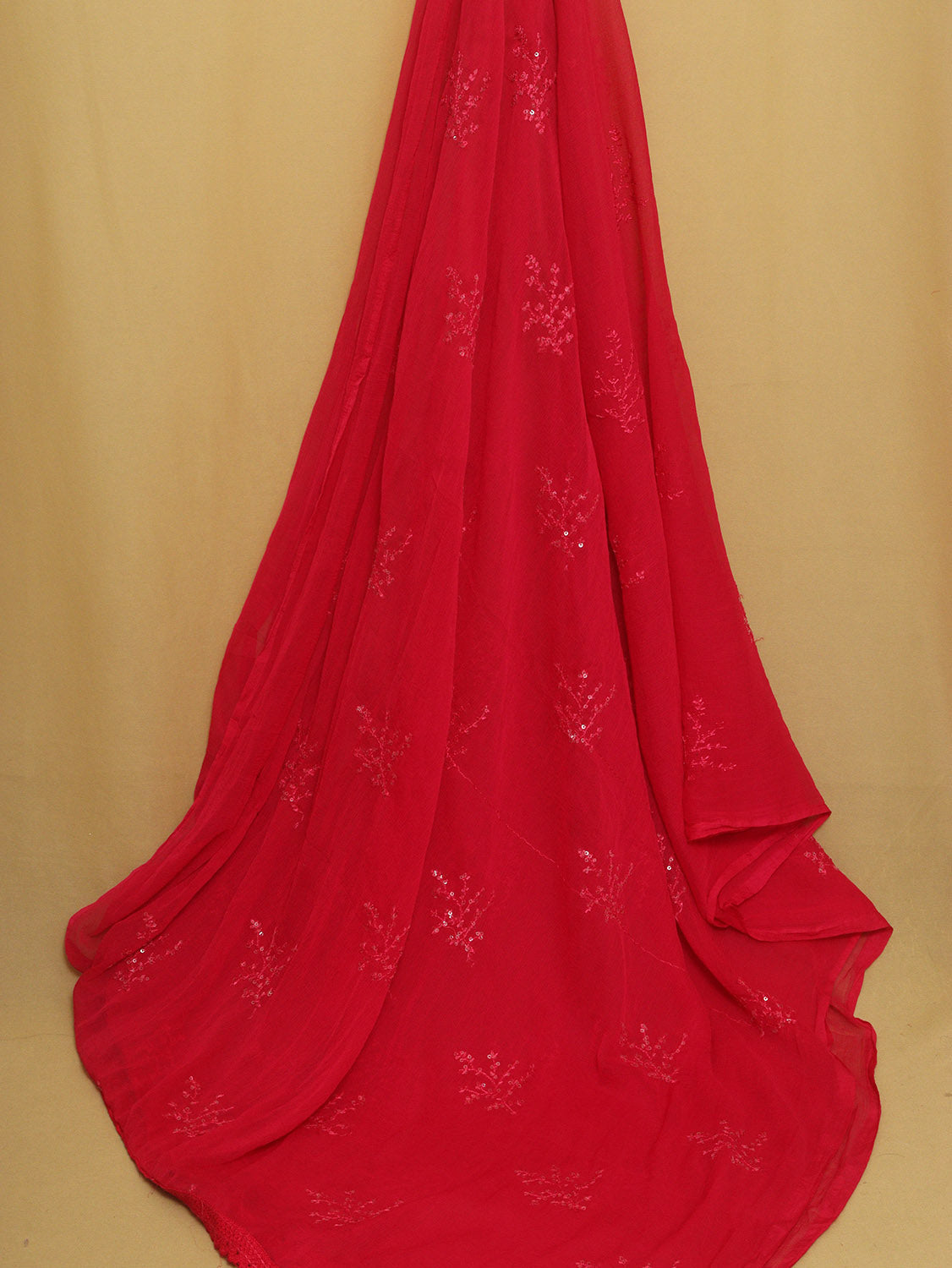 Sparkling Pink Georgette Dupatta with Trendy Sequins - Perfect for Any Occasion!