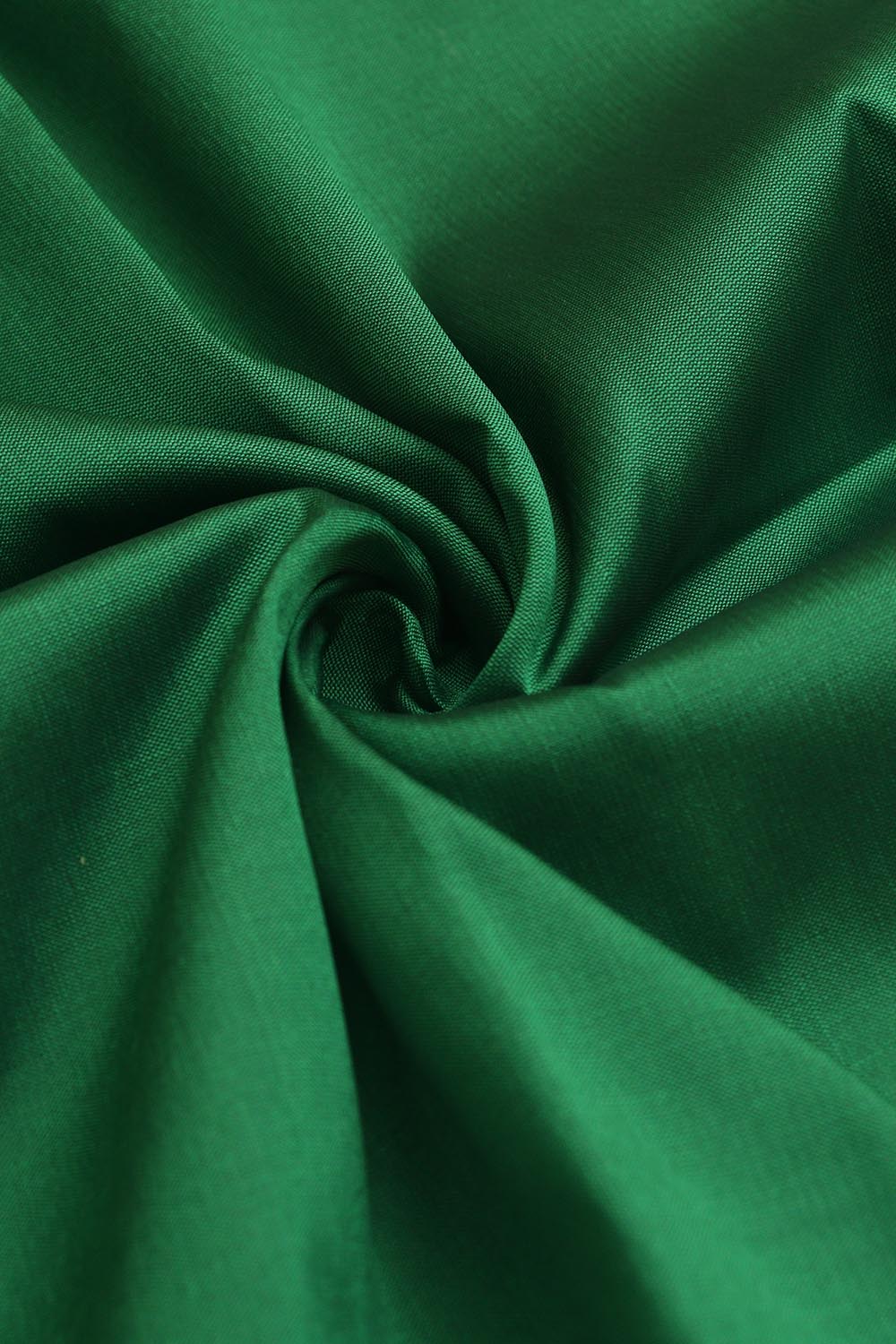 Green Plain Silk Fabric ( 1 Mtr ) - divyaindia 