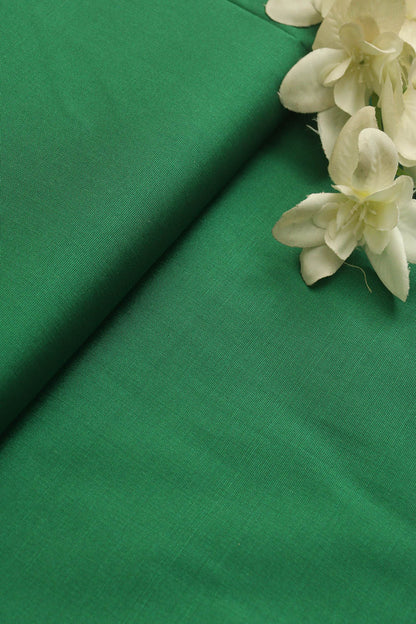 Green Plain Silk Fabric ( 1 Mtr ) - divyaindia 