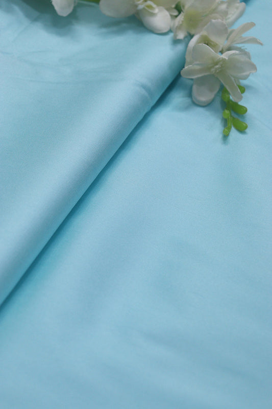 Blue Silk Fabric: 1 Mtr of Plain Elegance