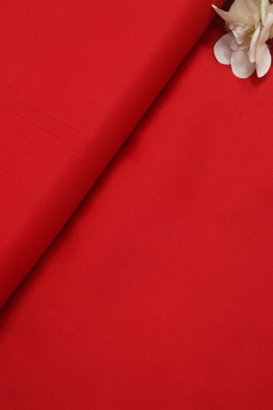 Vibrant Red Silk Fabric - 1 Mtr Length