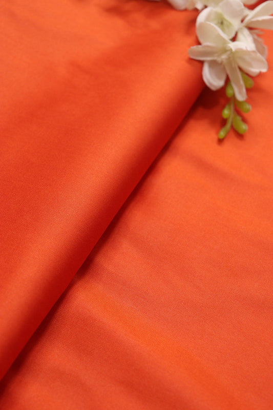 Orange Silk Fabric: 1 Mtr Plain Design