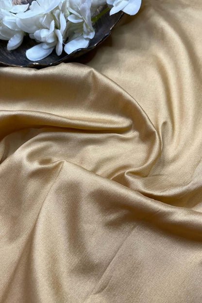 Luxurious Golden Plain Silk Fabric - 1 Mtr