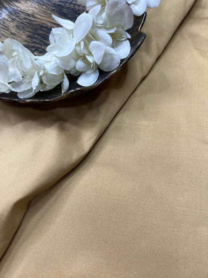 Luxurious Golden Plain Silk Fabric - 1 Mtr