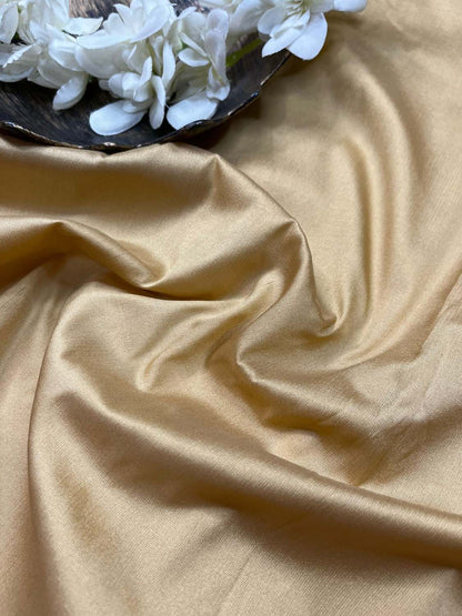 Luxurious Golden Plain Silk Fabric - 1 Mtr