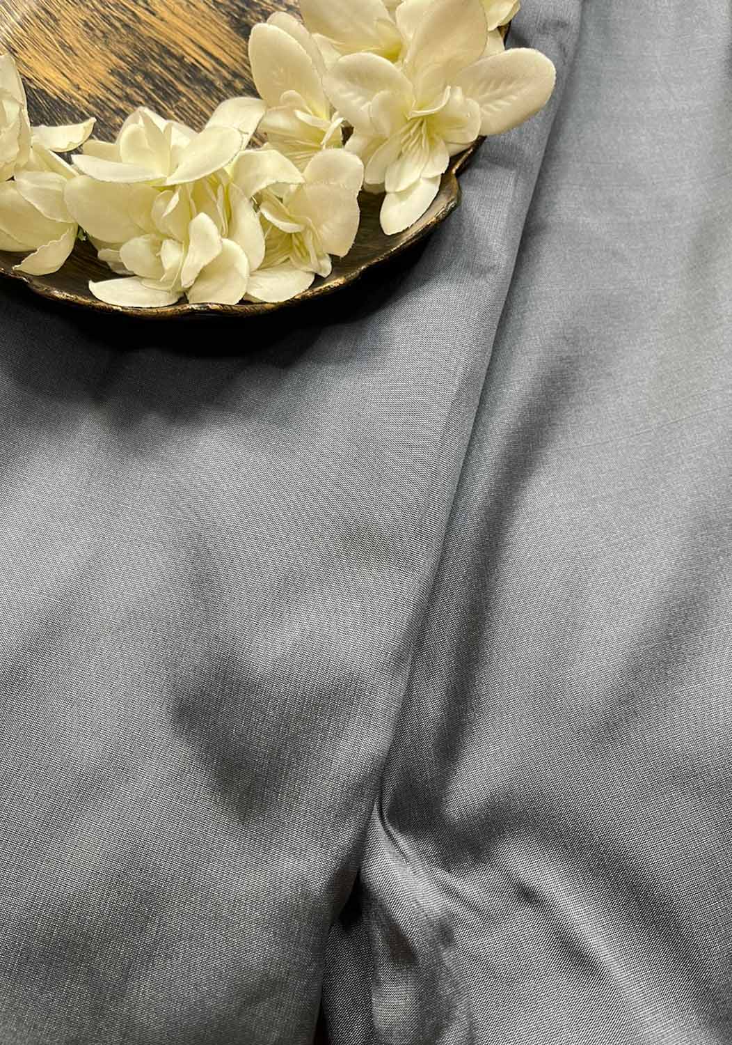 Soft Grey Silk Fabric - 1 Mtr Length