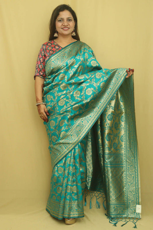 Royal Blue Banarasi Silk Saree - Elegant and Timeless