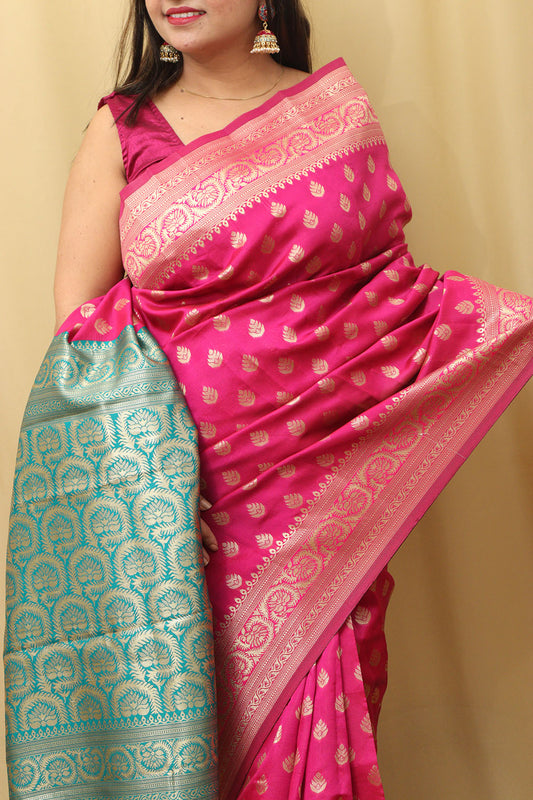Timeless Elegance: Pink Banarasi Silk Saree