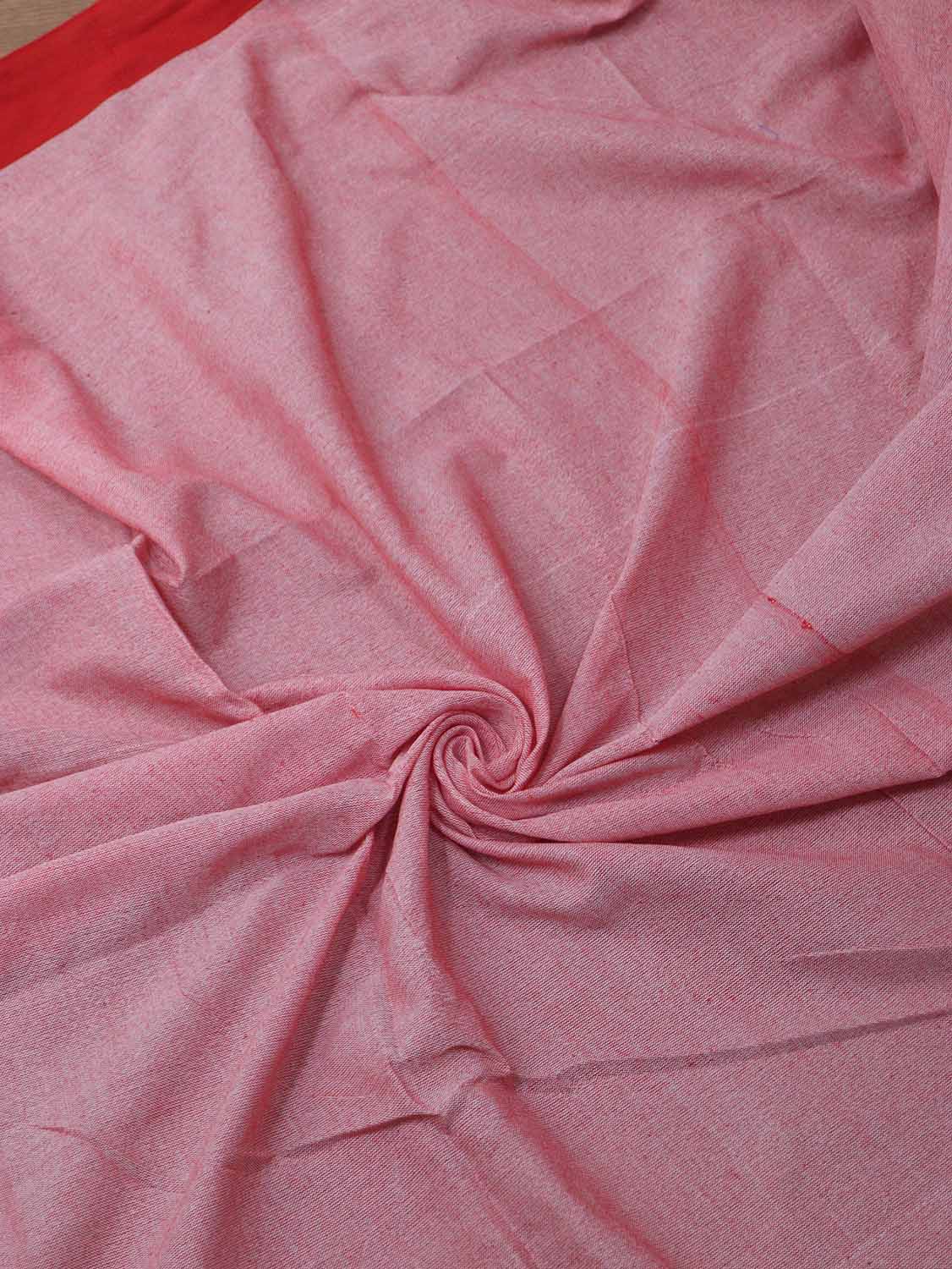 Pink Bengal Plain Cotton Saree - Elegant and Comfortable - divyaindia 