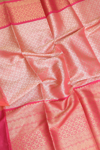 Rose Pink Kanjeevaram Silk Saree - Elegant and Timeless