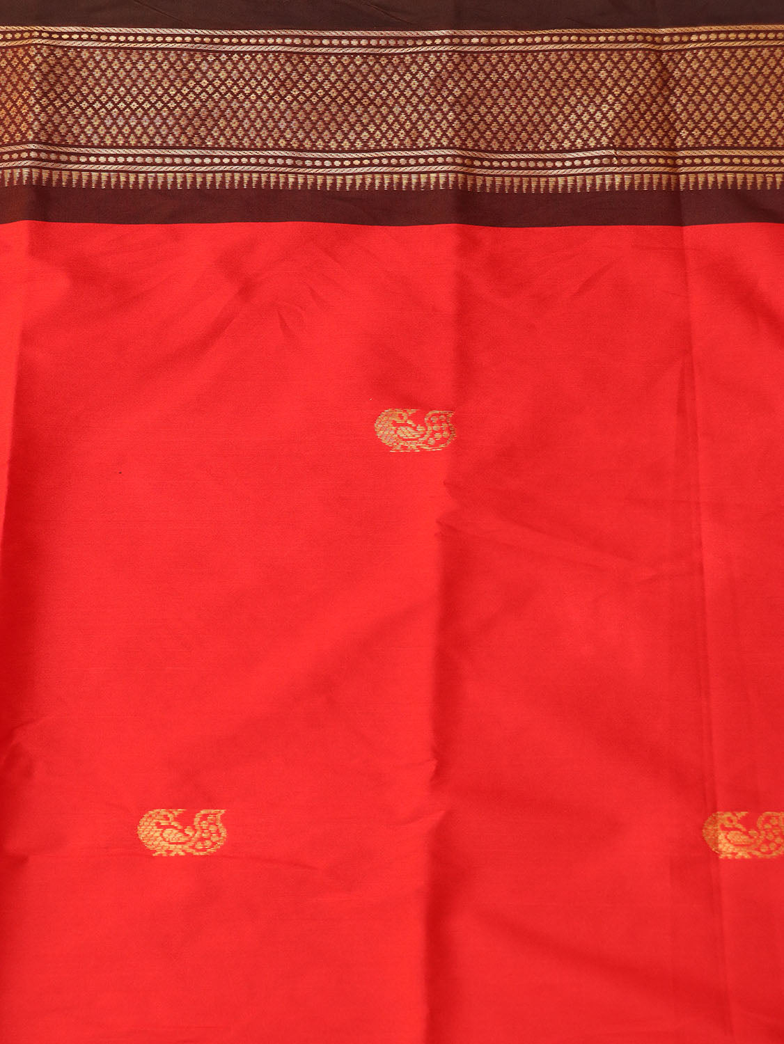 Red And Black Paithani Cotton Silk Saree - divyaindia 