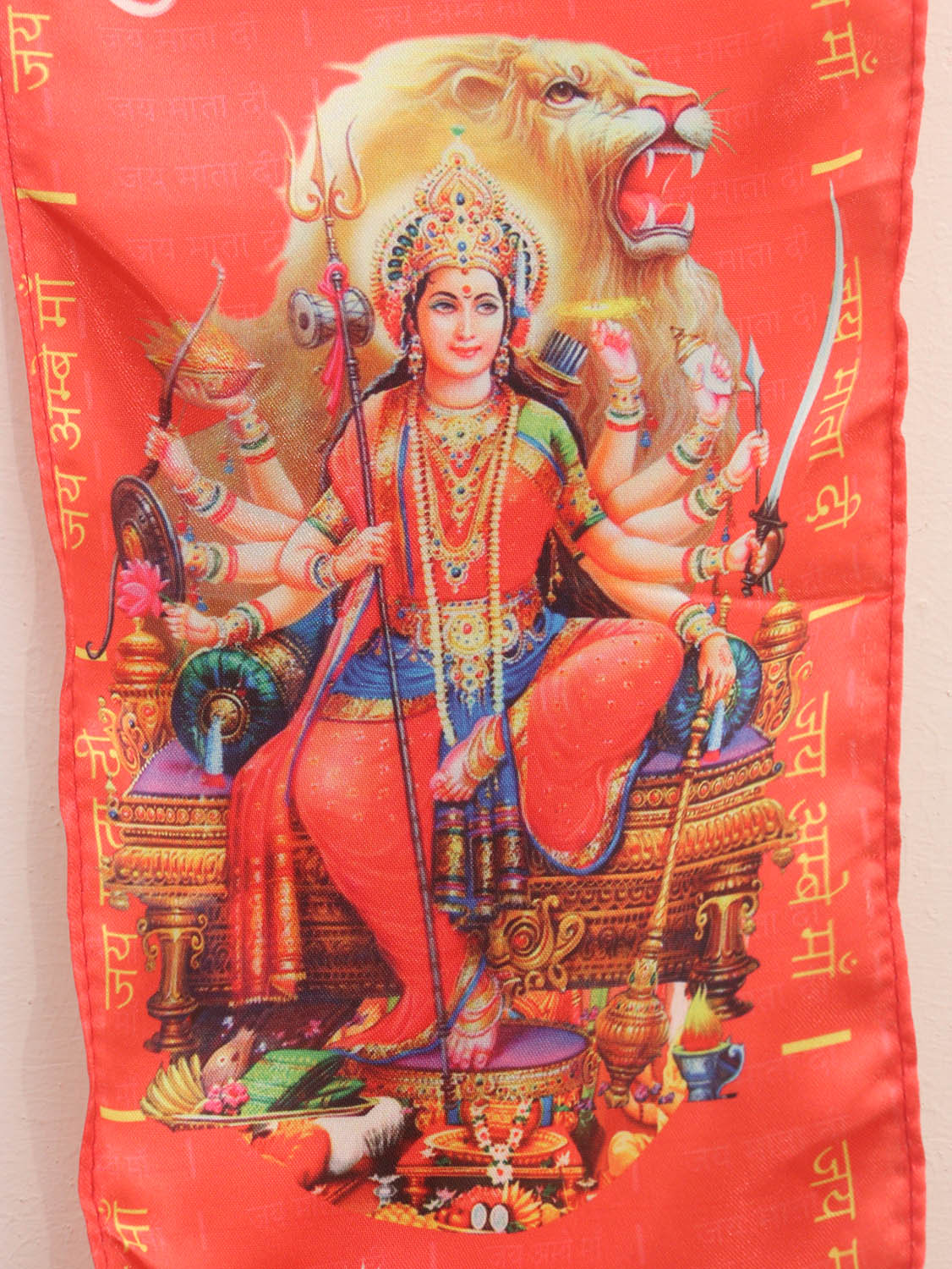 Divine Maa Durga Stole: Embrace Spiritual Serenity ( Set Of 1 )