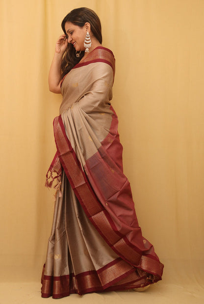 Pastel Paithani Cotton Silk Saree - divyaindia 