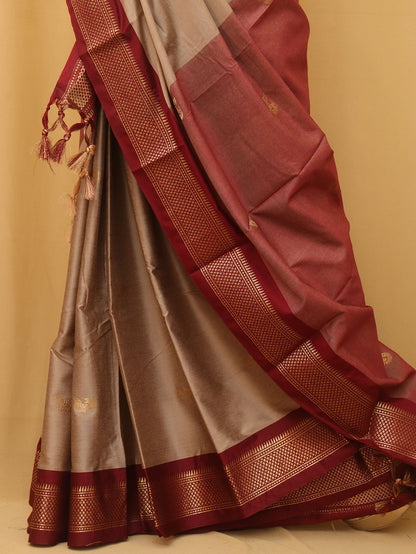 Pastel Paithani Cotton Silk Saree - divyaindia 