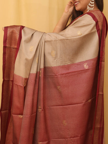 Pastel Paithani Cotton Silk Saree - divyaindia 