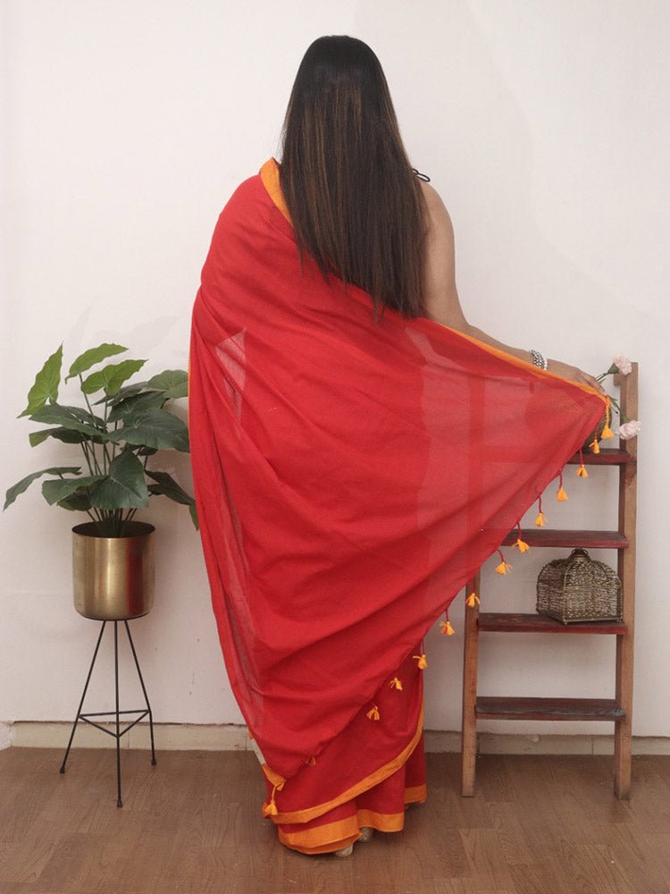 Tussar Jute Fabric Saree with Dual Border